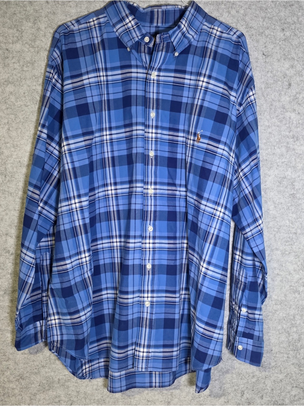 Ralph Lauren Blue Multi-Plaid Button-Down Shirt Size 2XBig